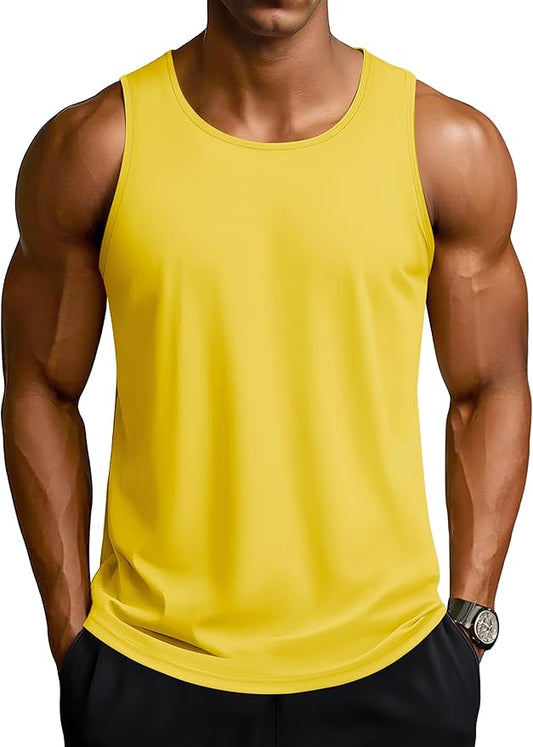 TACVASEN Men's Workout Tank Tops Sleeveless UPF 50+ Summer Sun Shirts Quick Dry for Running Swim Gym Beach