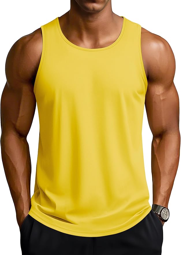 TACVASEN Men's Workout Tank Tops Sleeveless UPF 50+ Summer Sun Shirts Quick Dry for Running Swim Gym Beach