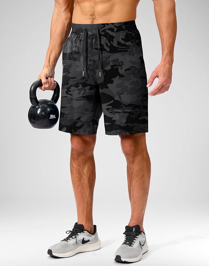 Men's Running Shorts with Zipper Pockets 9 Inch/ 7 Inch / 5 Inch Lightweight Quick Dry Gym Workout Athletic Shorts for Men