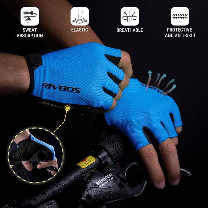 RIVBOS Cycling Gloves Bike Gloves for Men Women with Anti-Slip Shock-Absorbing Pad for Bicycle/Workout/Road Bike/Gym/Driving CHG001