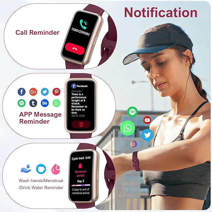 Fitness Tracker,Smart Watch with 24/7 Heart Rate Blood Oxygen Sleep Monitor,1.47" HD Touchsreen with Step & Calorie Counter 100+ Sport Modes Health Activity Trackers for Men and Women (Bordeaux)