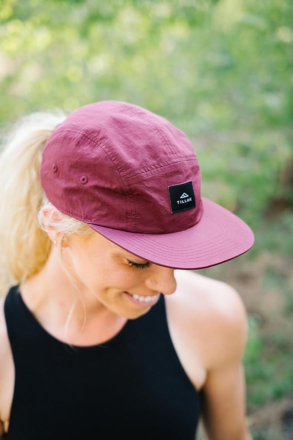 Tillak Wallowa Camp Hat, Lightweight Nylon 5 Panel Cap with Snap Closure