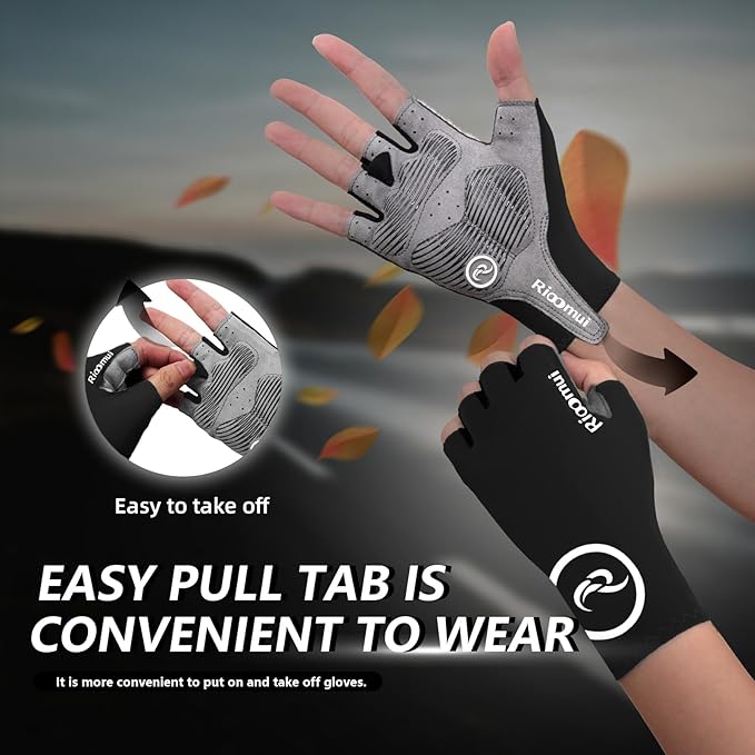 Cycling Gloves,Anti-Slip 5mm Padded Biking Gloves for Men Women Shock-Absorbing Summer Breathable for Road Bicycle Commuting