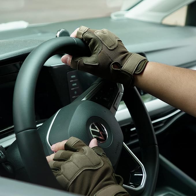 FIORETTO Fingerless Gloves for Airsoft Shooting Half Finger Hunting Hiking Cycling Driving Motorcycle Climbing Work Gloves M210603