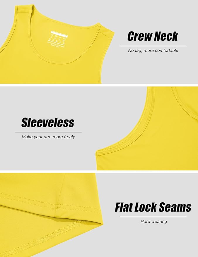 KEFITEVD Men's Workout Tank Tops Sleeveless Quick Dry UPF 80+ Summer Sun Shirts for Running Swim Gym Beach