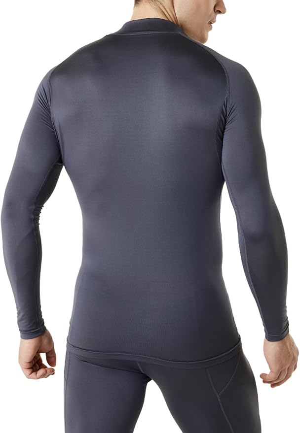 TSLA Men's Thermal Long Sleeve Compression Shirts, Mock/Turtleneck Winter Sports Running Base Layer Top