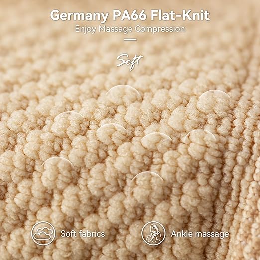 Flat Knitting Ankle Brace For Women&Men, 7-Zone Dynamic Compression Sleeve w/Flex Strap,Foot Support For Sports, Sprained Ankle, Achilles Tendonitis, Plantar Fasciitis Relief(Pack of1) M,Nude