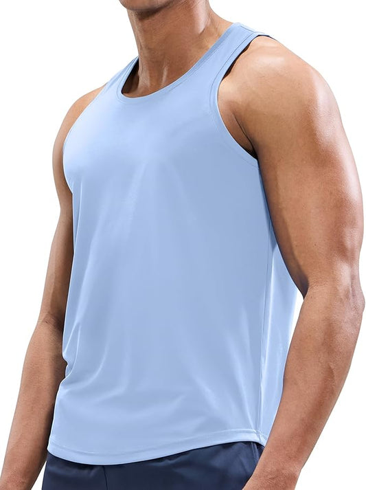 MIER Men's Tank Tops Workout Sleeveless Tee Shirts Muscle Athletic Gym Running Beach Tanks for Men, Quick Dry
