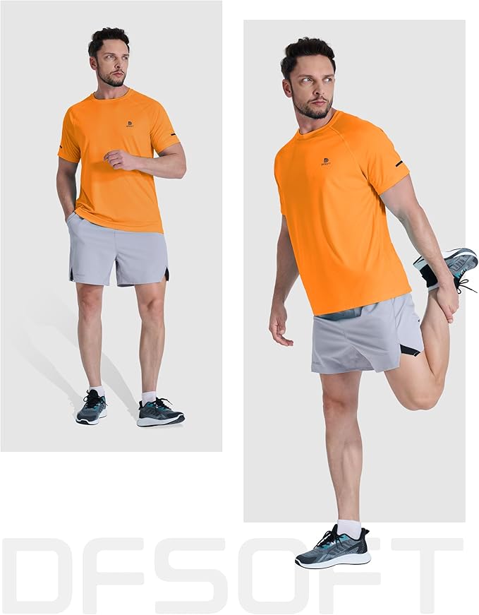Men's Short Sleeve Workout Shirts Quick Dry Lightweight T-Shirts Gym Running Athletic Tshirt for Summer