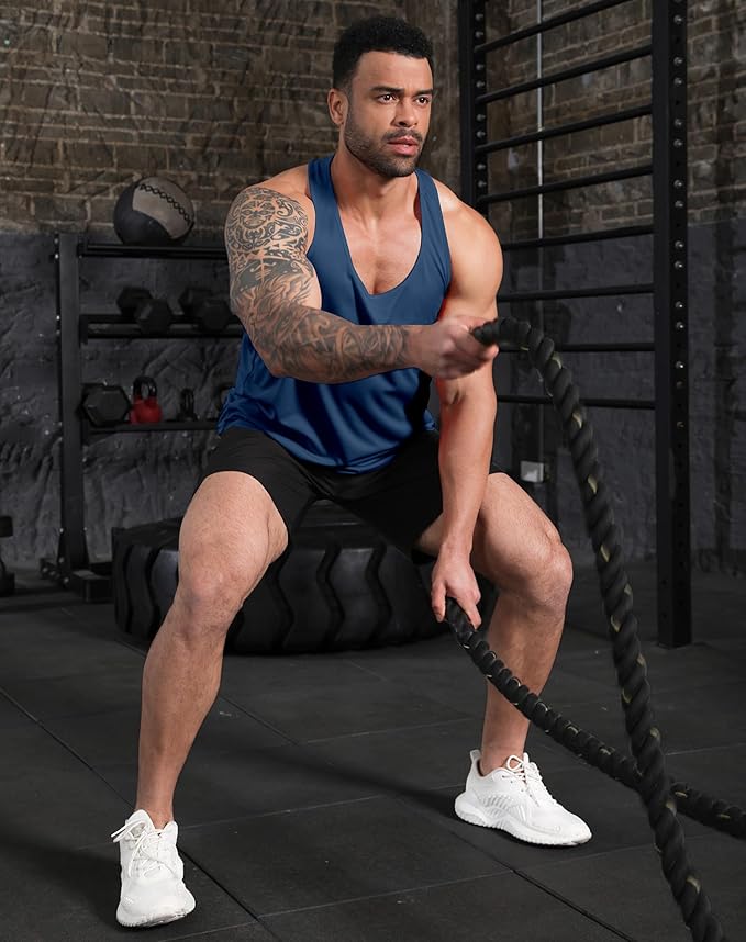 Boyzn Men's 1, 3 or 5 Pack Y-Back Workout Tank Tops, Athletic Muscle Gym Tank Tops, Fitness Bodybuilding Sleeveless T-Shirts