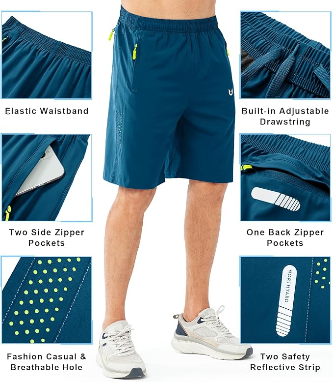 NORTHYARD Men's Athletic Running Shorts Quick Dry Workout Shorts 7"/ 5"/ 9" Lightweight Sports Gym Basketball Tennis Hiking