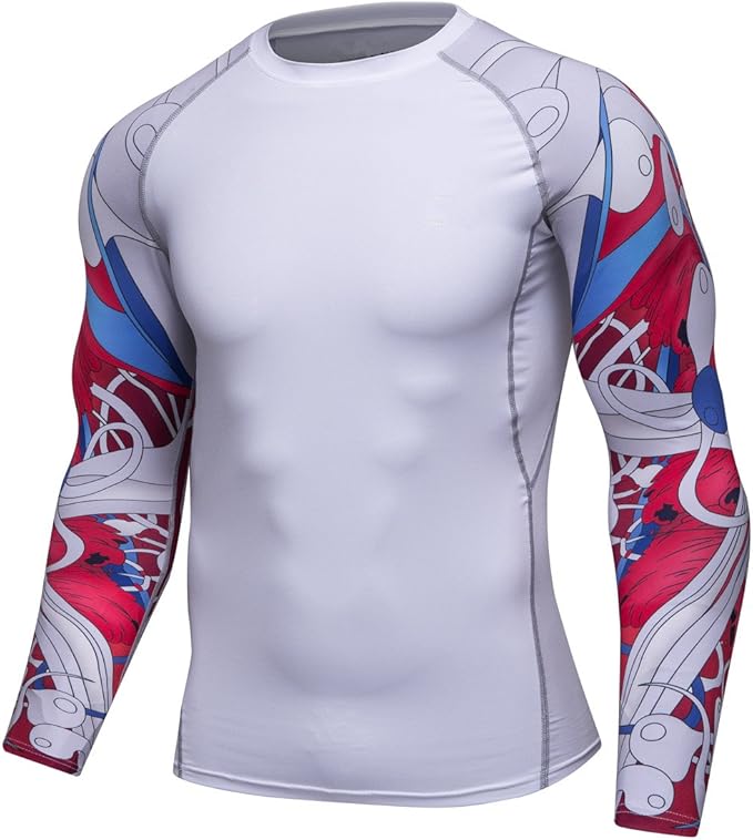 Men's Soft Slim Long Sleeve Dry-Fit Compression Gym Trainning Shirt