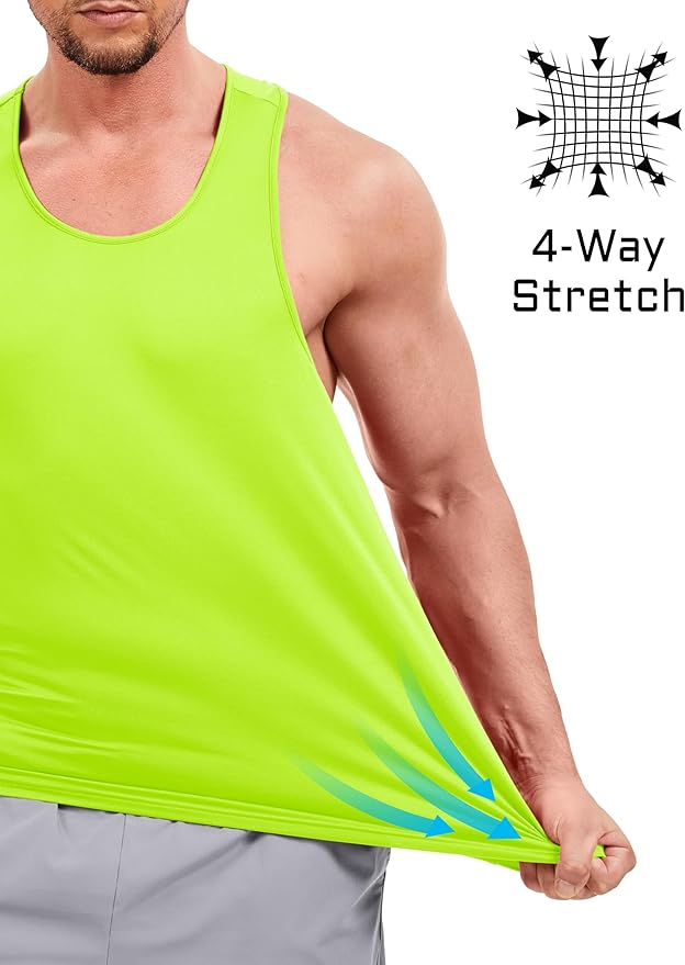 TACVASEN Mens Workout Tank Top UPF 80+ Y-Back Muscle Shirts Quick Dry Sleeveless Tee Shirt for Swim Beach Gym Athletic