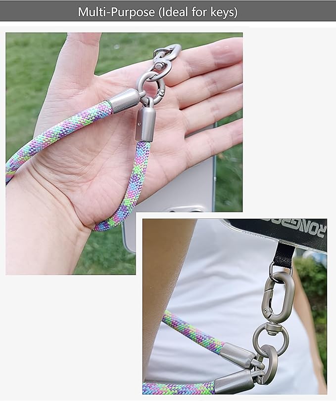 Premium Phone Lanyard for iPhone&Android-Stylish Unisex Wrist Strap with Alloy Metal Hook&Reinforced Polyester-R14