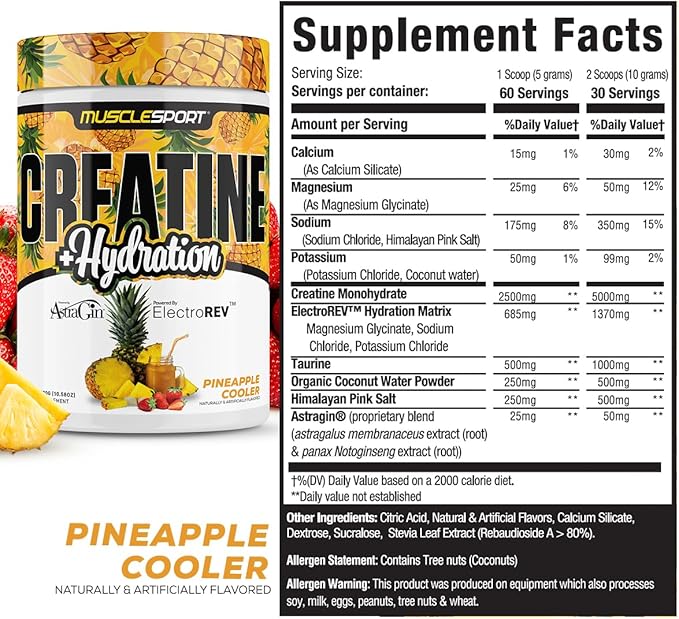 Musclesport Creatine Hydration 300g (Pineapple Cooler)