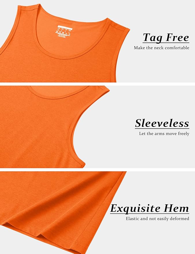 MAGCOMSEN Men's UPF 50+ Tank Top Gym Workout Sleeveless Muscle Shirts Sun Protection Cut Off Shirts Summer Sleeveless T Shirt