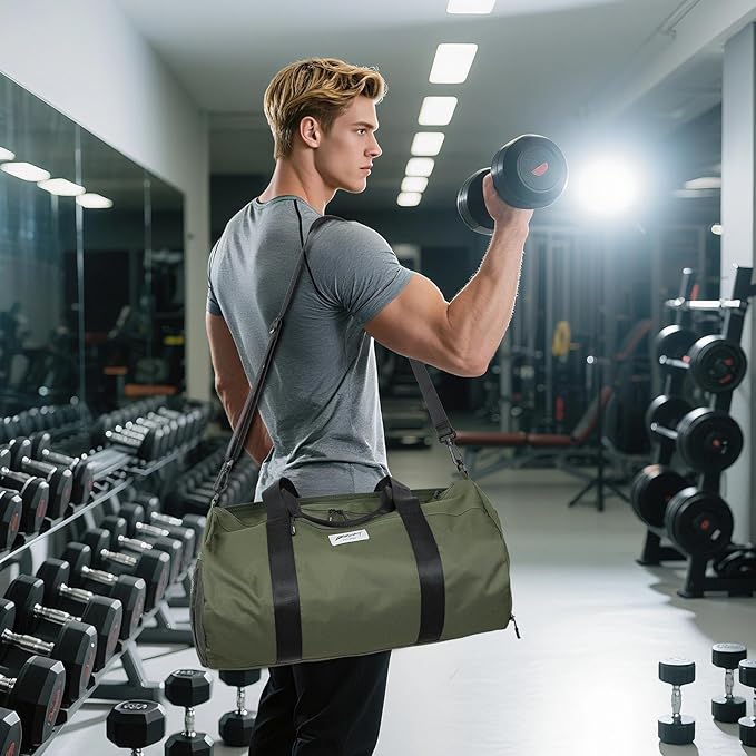 BE SMART Waterproof Mens Gym Bag with Shoe Compartment, Duffle Bag with Wet Pocket for Men, Lightweight Large Sport Duffel Bag NO Tpu Pocket for Overnight Weekender, Fitness, Swim, Boxing,Travel