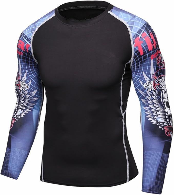 Men's Soft Slim Long Sleeve Dry-Fit Compression Gym Trainning Shirt
