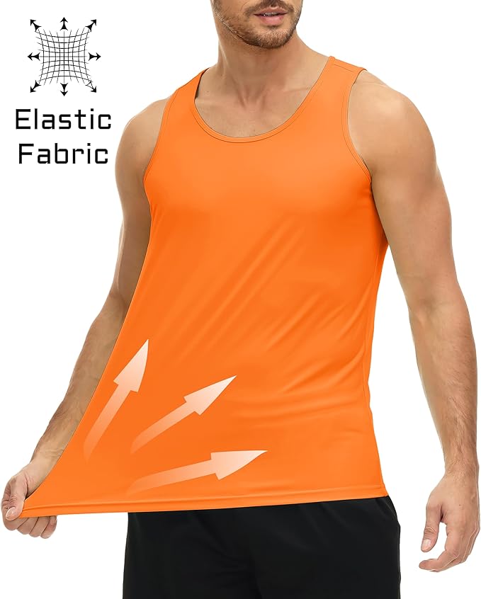 MAGCOMSEN Men's UPF 50+ Tank Top Quick Dry Summer Workout Muscle Sleeveless Shirts for Swim Beach Bodybuilding