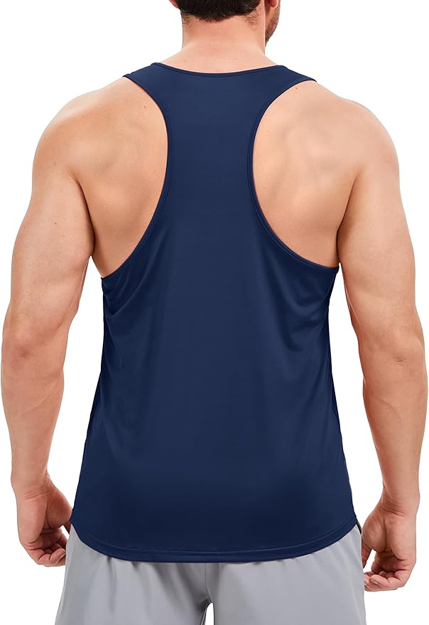 TACVASEN Mens Workout Tank Top UPF 80+ Y-Back Muscle Shirts Quick Dry Sleeveless Tee Shirt for Swim Beach Gym Athletic