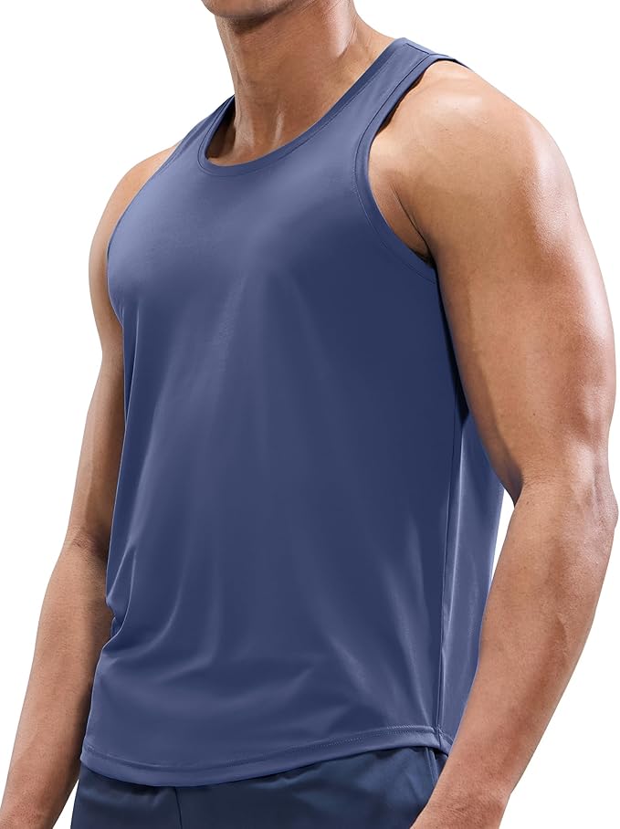 MIER Men's Tank Tops Workout Sleeveless Tee Shirts Muscle Athletic Gym Running Beach Tanks for Men, Quick Dry