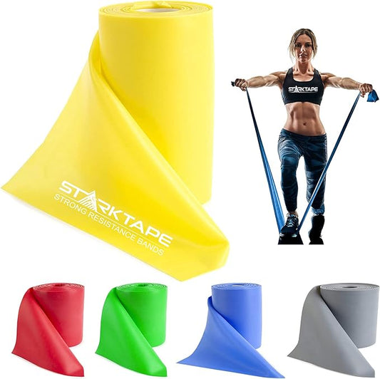 Resistance Bands Professional 8,16, 25, 50 Yards Bulk Rolls. Latex-Free Elastic Physical Therapy Band. No Scent, No Powder - Perfect for Home Exercise, Yoga, Pilates, Gym, Rehab, Workout