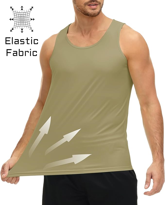 MAGCOMSEN Men's UPF 50+ Tank Top Quick Dry Summer Workout Muscle Sleeveless Shirts for Swim Beach Bodybuilding