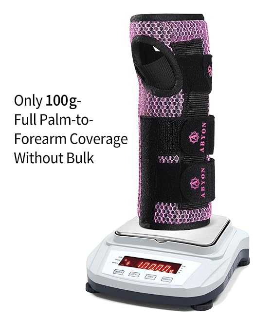 ABYON Carpal Tunnel Wrist Brace Night Support – Wrist Splint for Pain Relief, Tendonitis, Arthritis, Sprains – Lightweight, Breathable Padded Hand Brace for Men & Women,Right Hand (Small, Black/Pink)