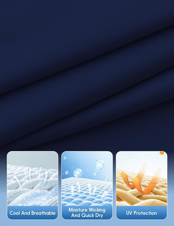 Men's Long Sleeve Moisture Wicking Athletic Shirts, Dry Fit Long Sleeve UV Protection Shirts Men for Workout, Running, Hiking