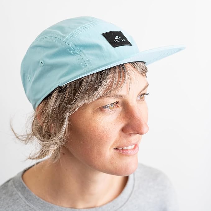 Tillak Wallowa Camp Hat, Lightweight Nylon 5 Panel Cap with Snap Closure
