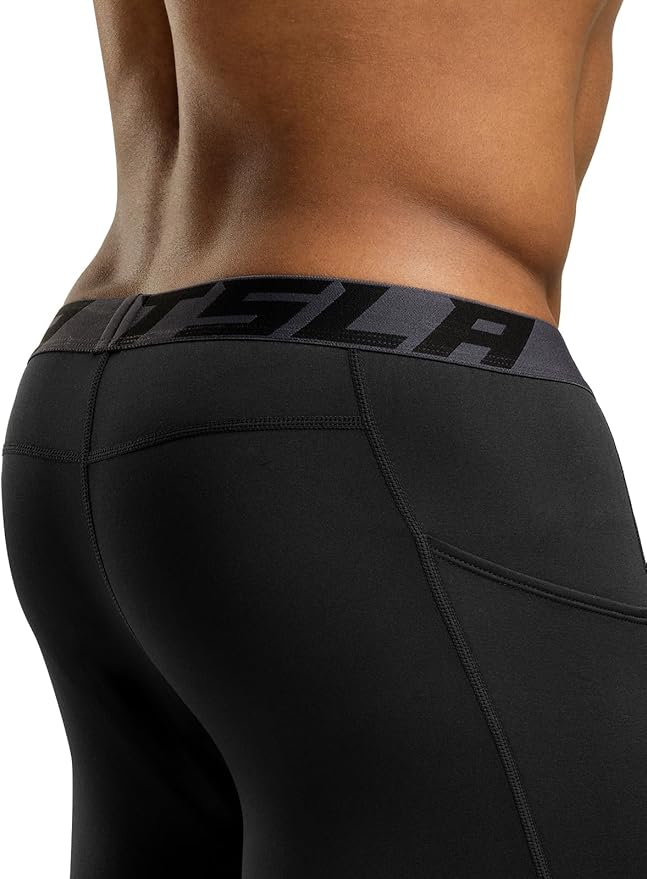 TSLA Men's Thermal Compression Pants, Athletic Sports Leggings & Running Tights, Wintergear Base Layer Bottoms