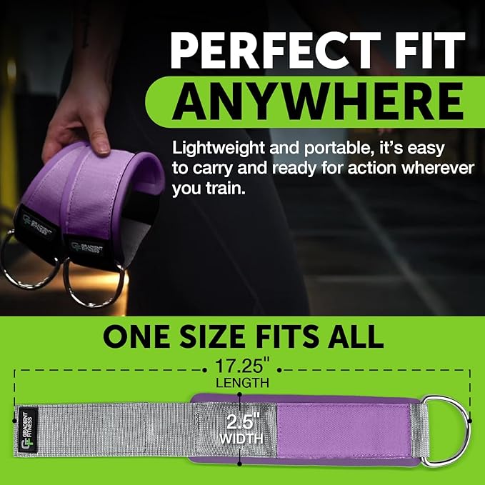 Gradient Fitness Ankle Straps (2 Pack) | Ankle Strap for Cable Machine, Ankle Bands for Working Out, Cable Ankle Strap
