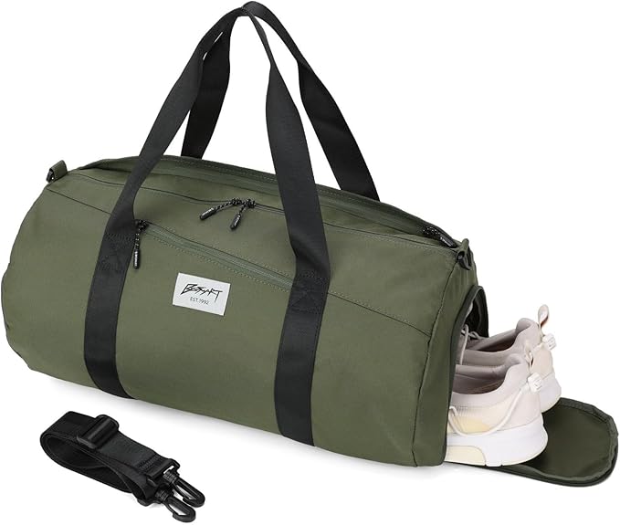 BE SMART Waterproof Mens Gym Bag with Shoe Compartment, Duffle Bag with Wet Pocket for Men, Lightweight Large Sport Duffel Bag NO Tpu Pocket for Overnight Weekender, Fitness, Swim, Boxing,Travel