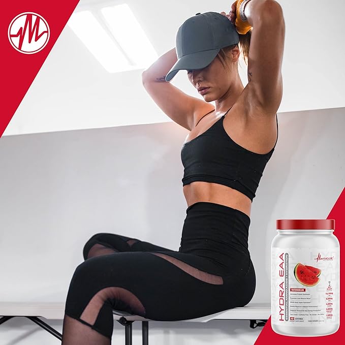 Metabolic Nutrition Hydra EAA, 1000g of Essential Amino Acids + Hydration, EAAs, BCAAs, Glutamine, Electorlytes, Coconut Water & Glycerol, Amazing Flavors (Watermelon, 1000g)