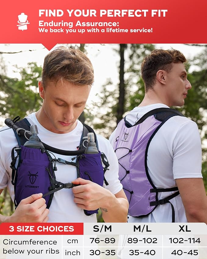 Upgrade Running Hydration Vest 10L, Running Backpack for Women Men Multi-Functional Storage, Adjustable Water Vest for Trail Marathon Race Jogging Cycling