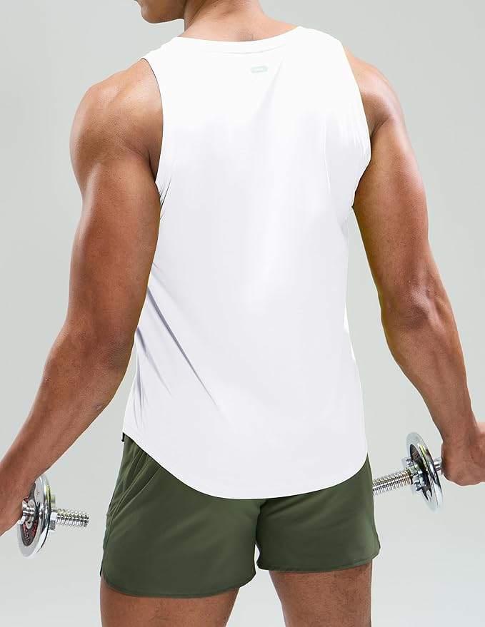 MIER Men's Tank Tops Workout Sleeveless Tee Shirts Muscle Athletic Gym Running Beach Tanks for Men, Quick Dry