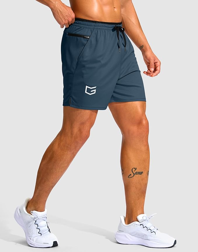 G Gradual Men's Running Athletic Shorts with Zipper Pocket 5"/ 7" Lightweight Quick Dry Gym Workout Shorts for Tennis Active