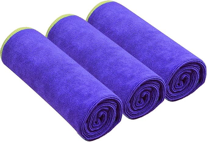 SINLAND Microfiber Gym Towels Sports Fitness Workout Sweat Towel Super Soft and Absorbent 3 Pack 16 Inch X 32 Inch
