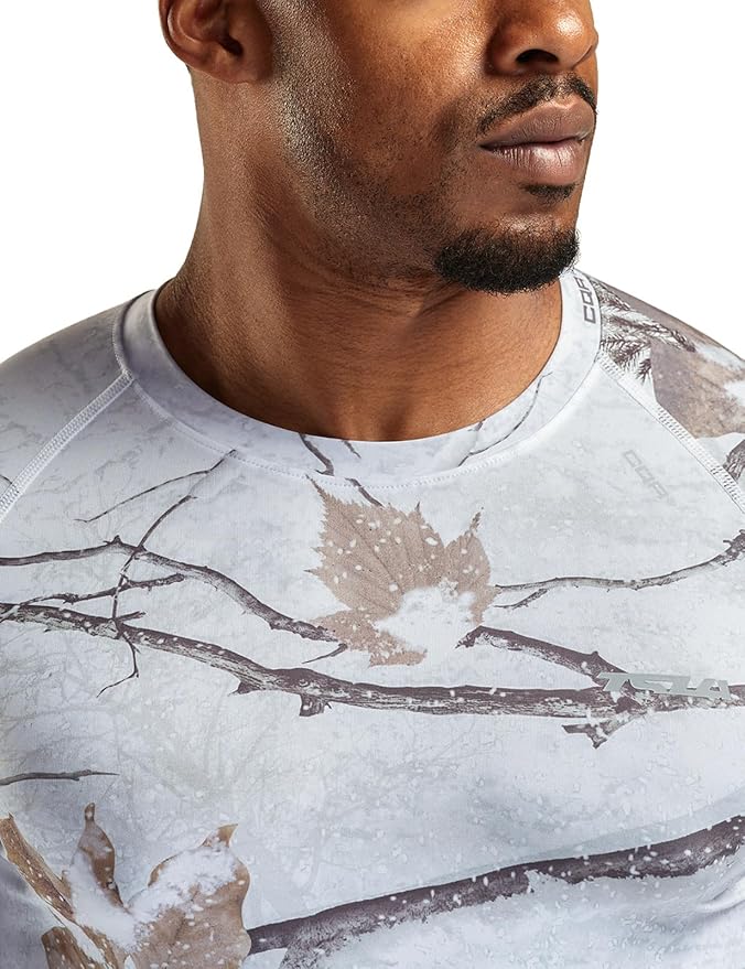 TSLA Men's UPF 50+ Compression Shirts, Cool Dry Long Sleeve Athletic Tops, Sports Baselayer Workout Shirt