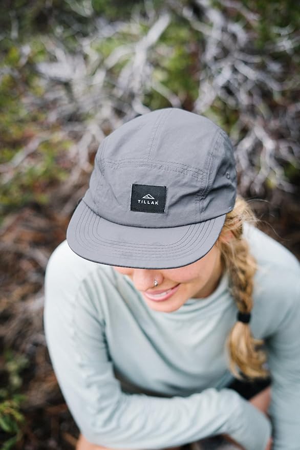 Tillak Wallowa Camp Hat, Lightweight Nylon 5 Panel Cap with Snap Closure