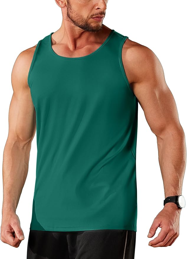 TACVASEN Men's Workout Tank Tops Sleeveless UPF 50+ Summer Sun Shirts Quick Dry for Running Swim Gym Beach