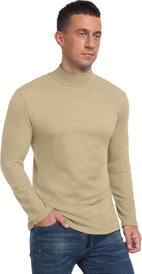 Sailwind Men's Mock Turtleneck Long Sleeve T Shirts Basic Slim Fit Pullover Sweater Thermal Lightweight Tees