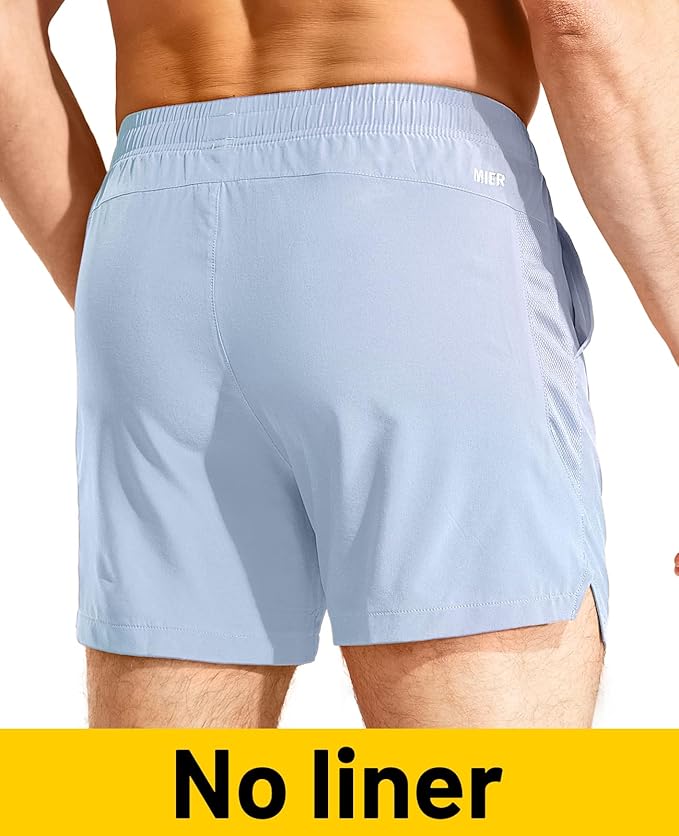 MIER Men's Workout Running Shorts Quick Dry Active 5 Inches Shorts with Pockets, Lightweight, Breathable