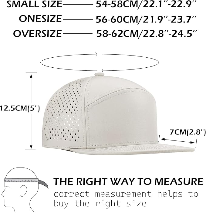 Performance Snapback Hats for Men Women,Flat Bill Cap,Golf,Running,Workout