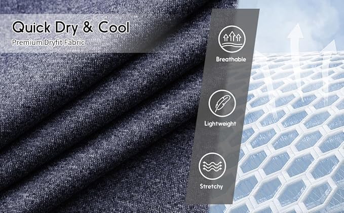 Men's Long Sleeve Moisture Wicking Athletic Shirts, Dry Fit Long Sleeve UV Protection Shirts Men for Workout, Running, Hiking