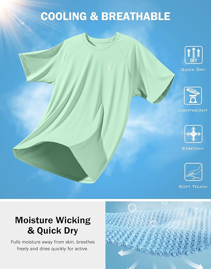 G Gradual Men's Workout Athletic T-Shirts Moisture Wicking Cooling Running Shirts Short Sleeve Performance Tee for Gym Tennis