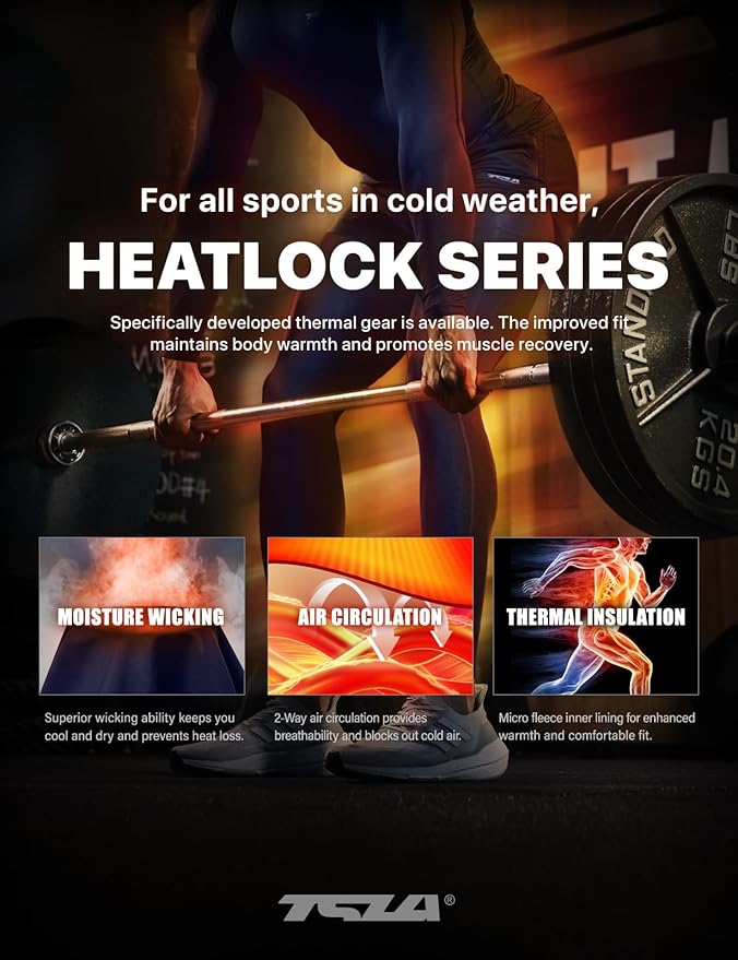 TSLA Men's Thermal Compression Pants, Athletic Sports Leggings & Running Tights, Wintergear Base Layer Bottoms