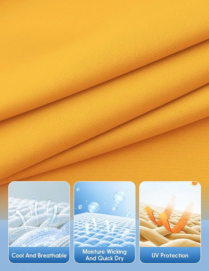 Men's Long Sleeve Moisture Wicking Athletic Shirts, Dry Fit Long Sleeve UV Protection Shirts Men for Workout, Running, Hiking