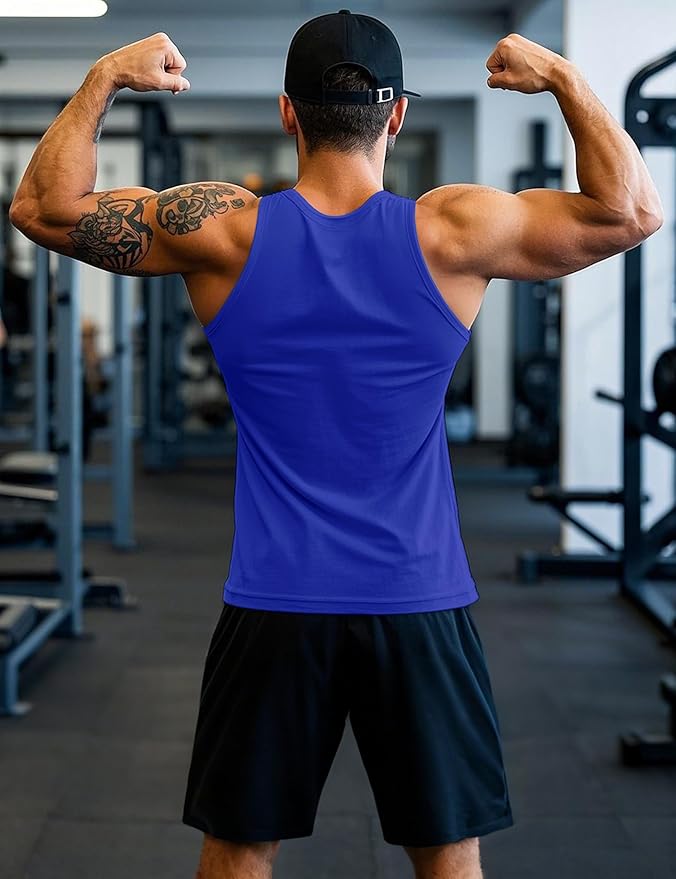 MAGCOMSEN Mens Workout Tank Tops Undershirt Cotton Muscle Athletic Sleeveless Shirts for Gym