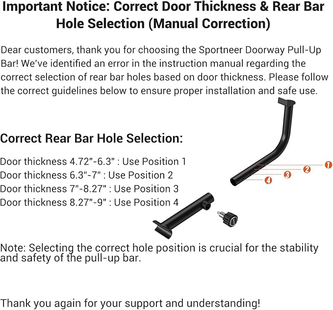 Sportneer 2025 Upgrade Pull up Bar for Doorway with Folding Handle, Door Pull up Bar Door Frame Multi-Grip Upper Body Trainer, 440lb, Indoor Fitness for Home Gym Strength Training - US Patent Pending
